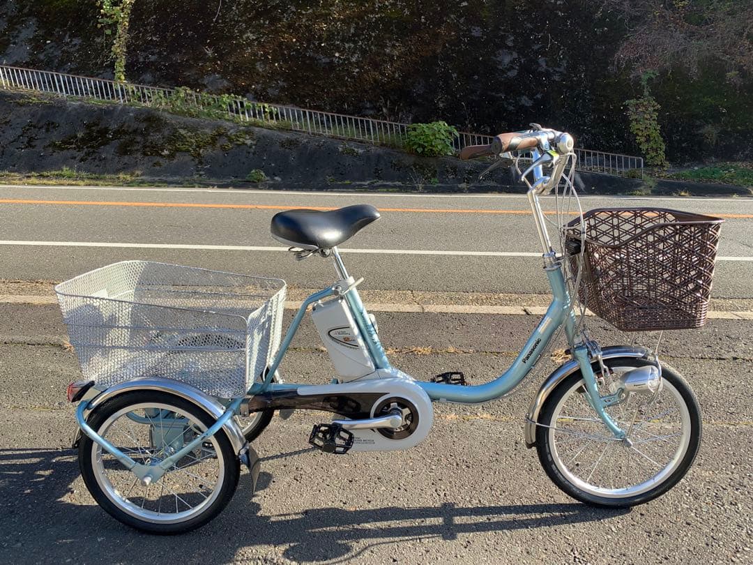 【動作確認済】送料無料 Panasonic 電動アシスト三輪自転車12Ah