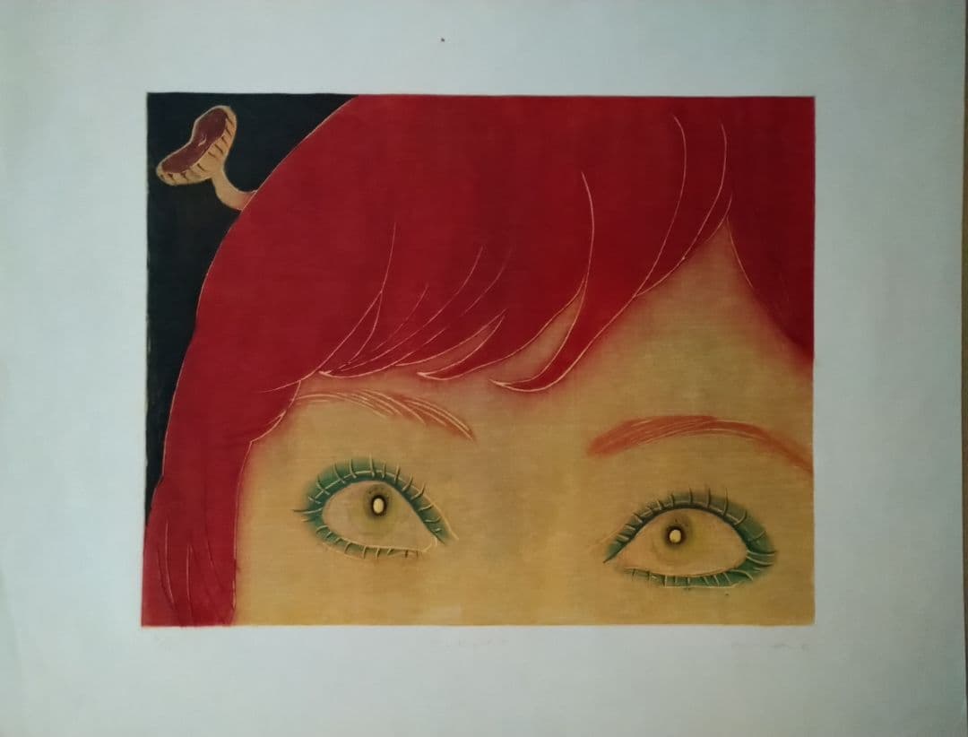 現代ア―ト作家・中田真央の木版画「マンドレイク」限定5部