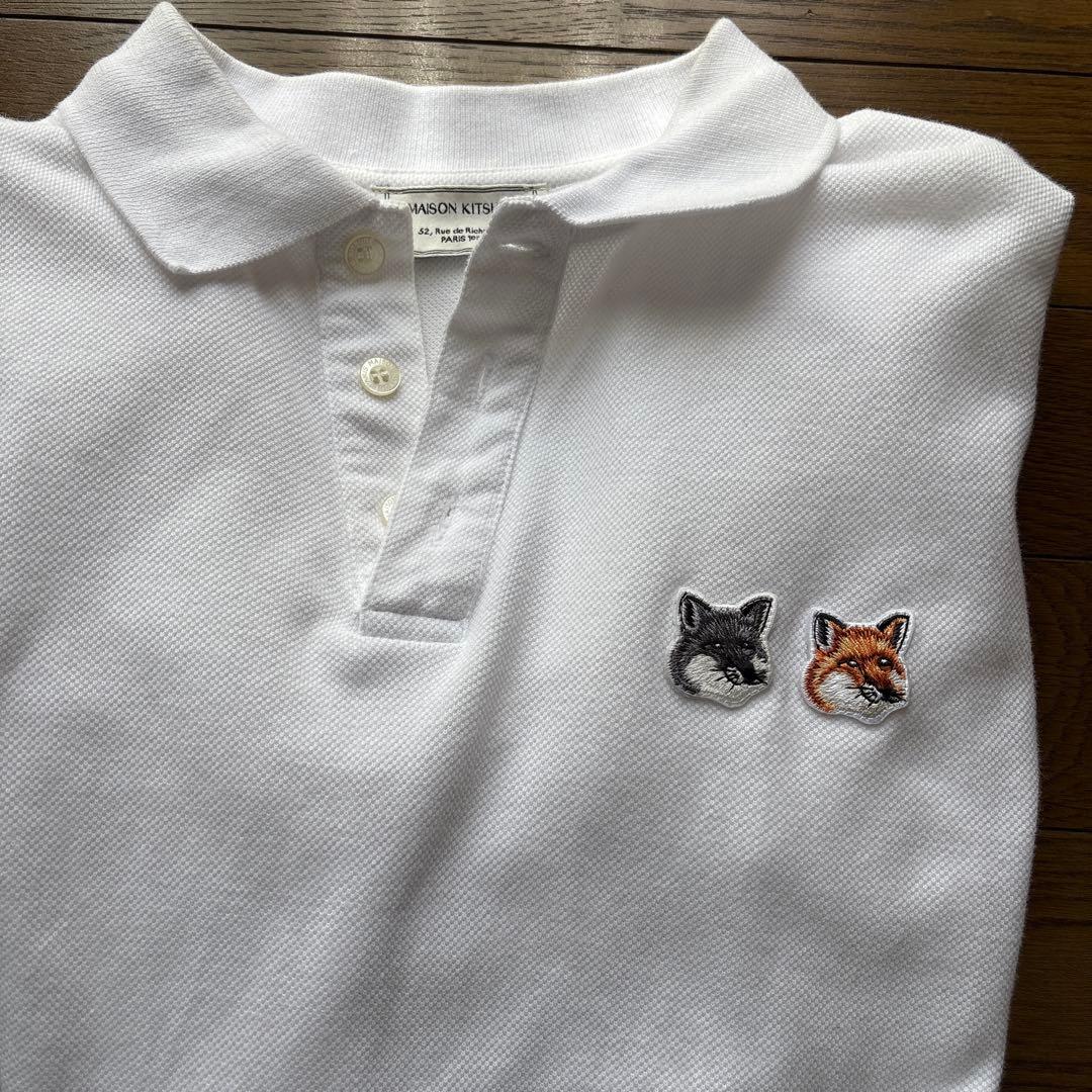 メゾンキツネ ポロシャツ ユニセックス ダブルフォックス S ホワイト