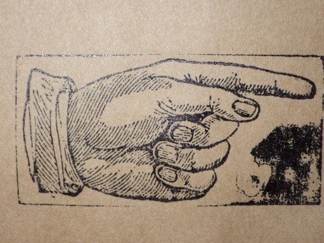 ポインティングハンド★メタル★スタンプ★16★イギリス★ビンテージ★指差し★