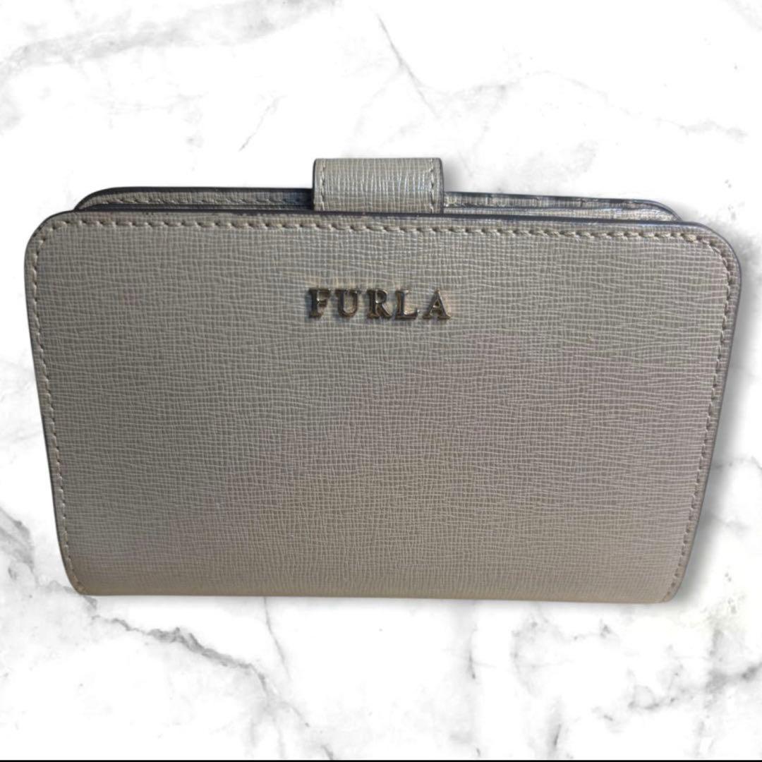 新品　FURLA グレー 二つ折り財布