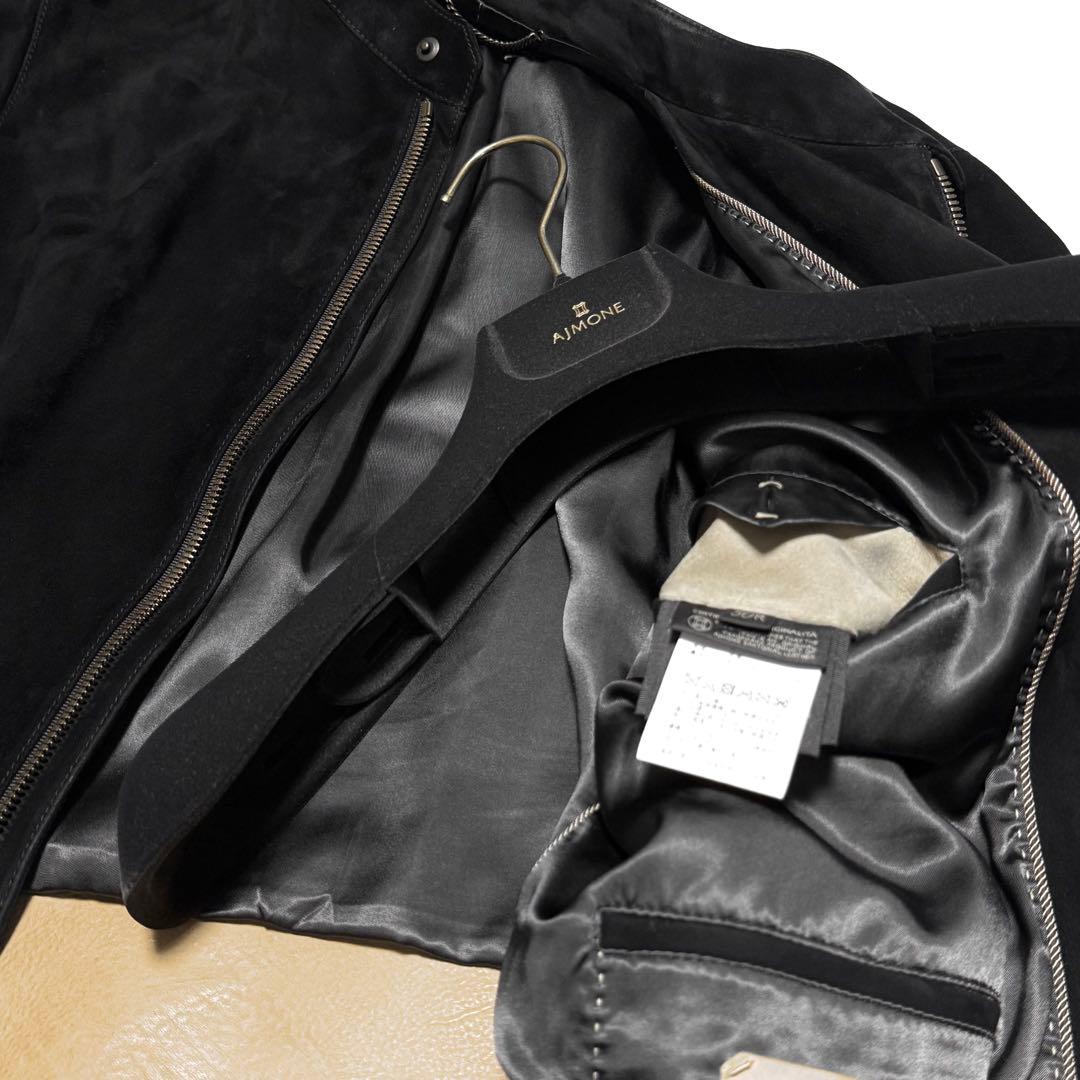 LEON掲載　AJMONE レザージャケット　ラムスエード　50 アイモネ