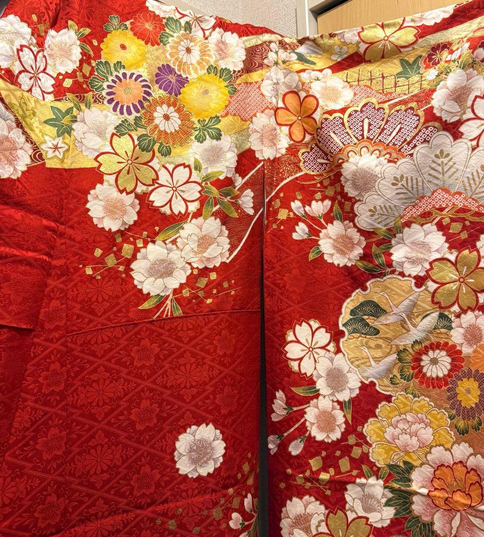 【大幅値下げ中！⠀】美品 振袖 赤 長襦袢付き