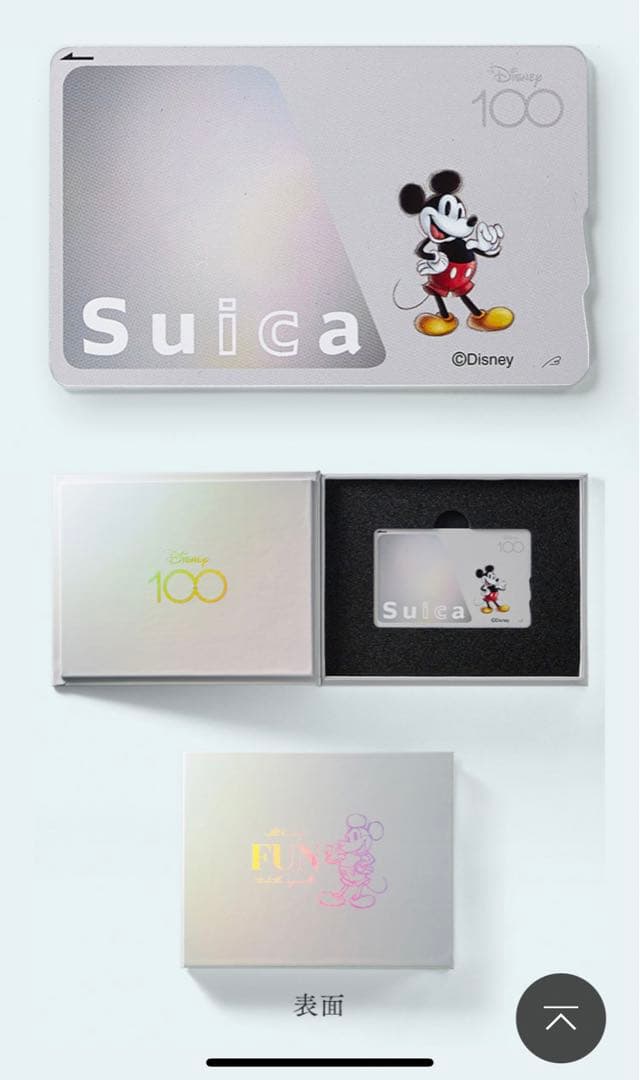 【限定品】Disney　ミッキーマウス100記念Suicaカード＆収納ボックス