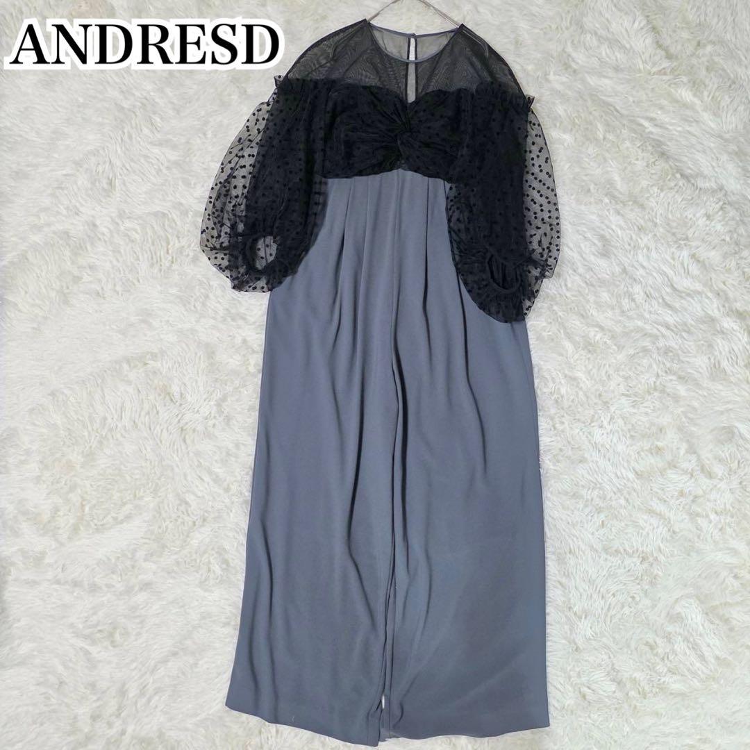 ANDRESDフロッキードットパンツドレス