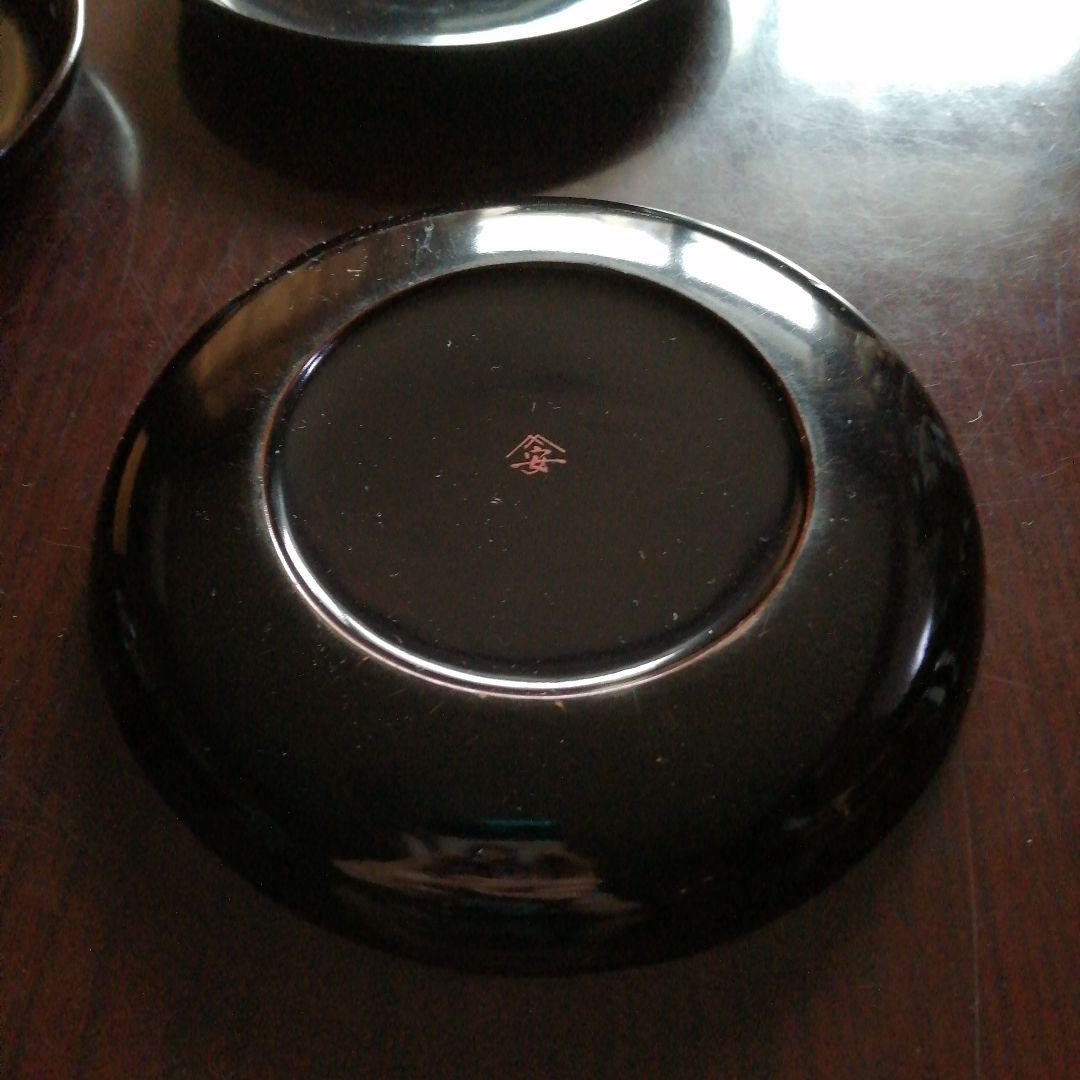 本漆塗　茶津　9枚　17cm　安政年間