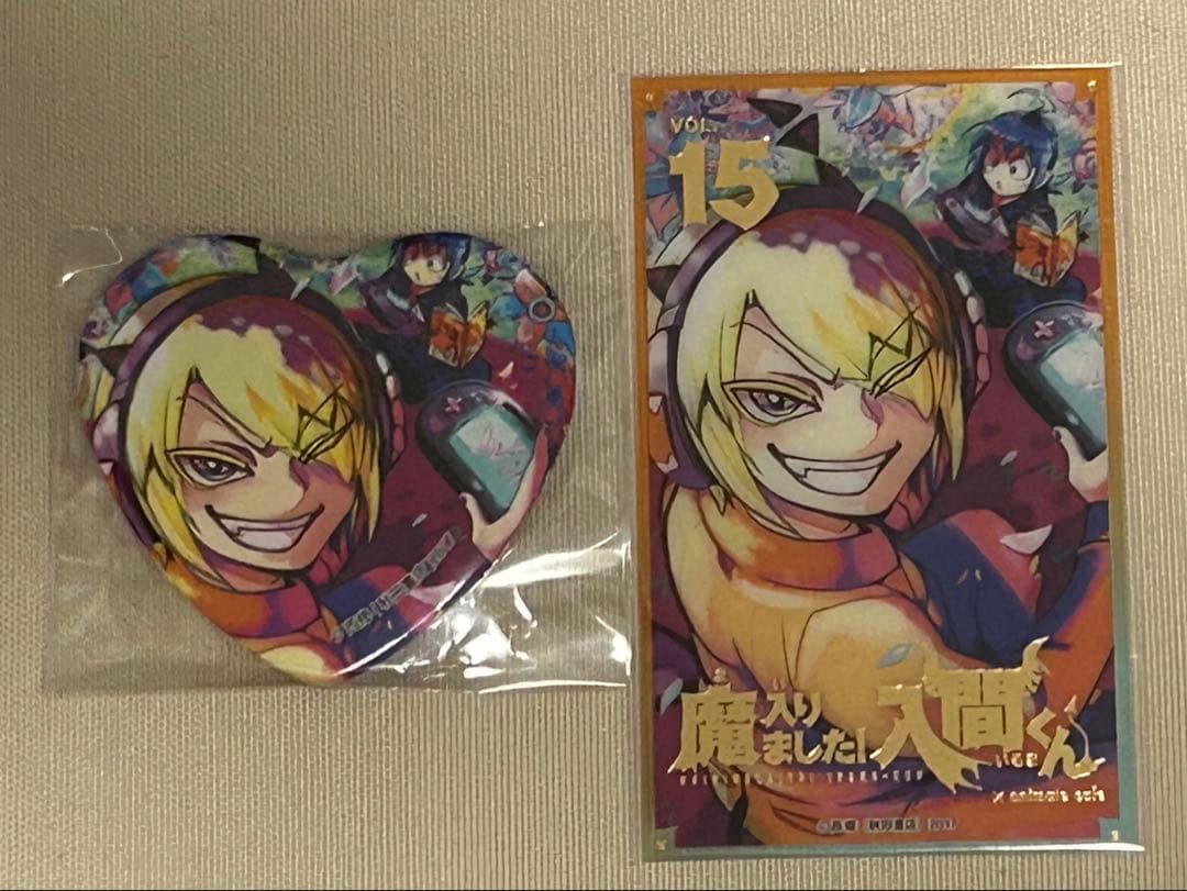 魔入間/ハート缶バッジ+箔押しカード　鈴木入間 シャックスリード