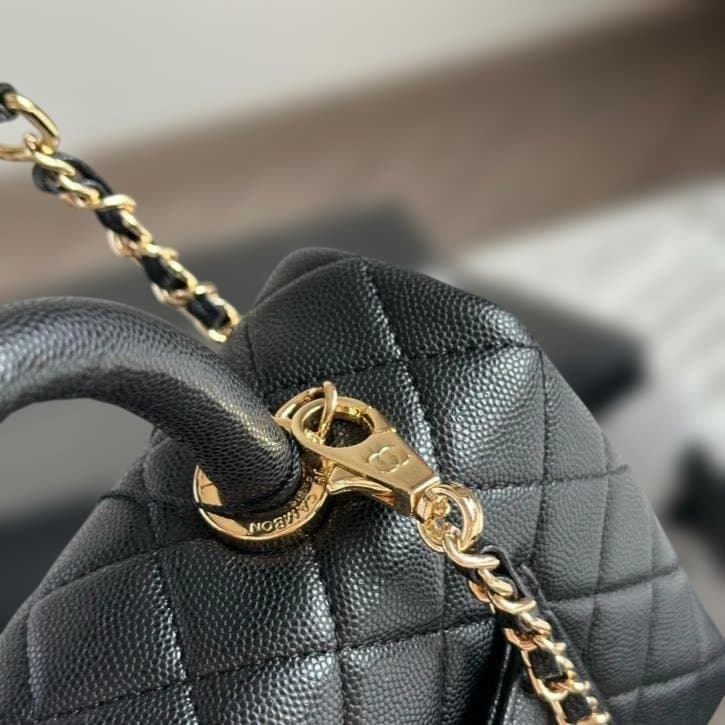 coco handle 金 ブラック ショルダーバッグ