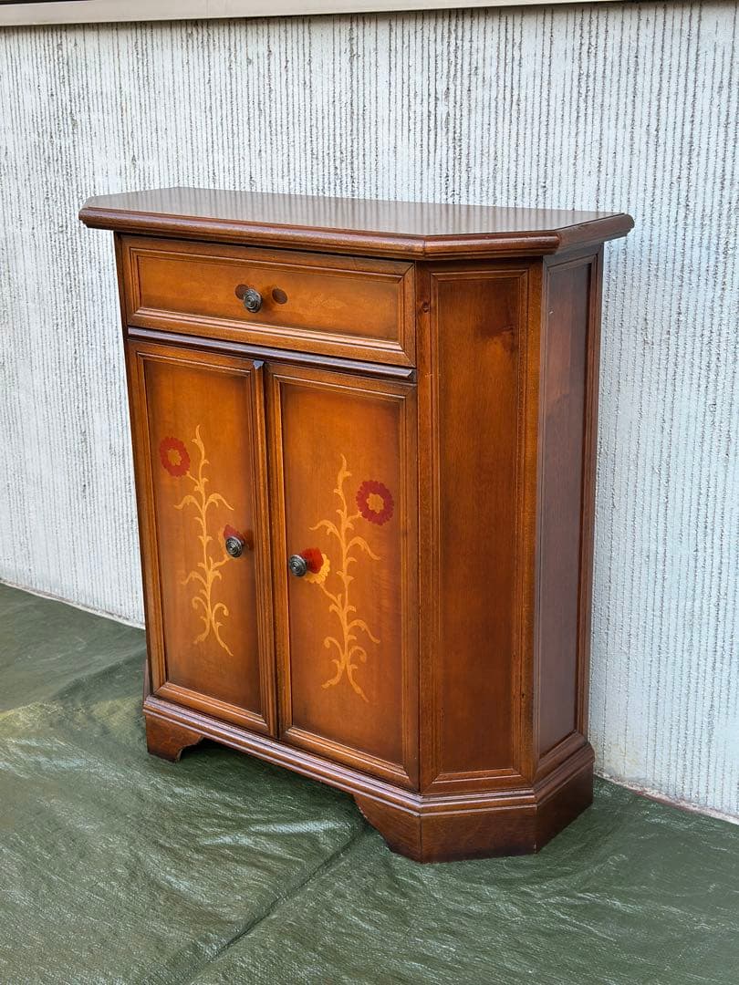 【コンソール】イタリア　象嵌　キャビネット　収納　花台　飾り台　アンティーク◎