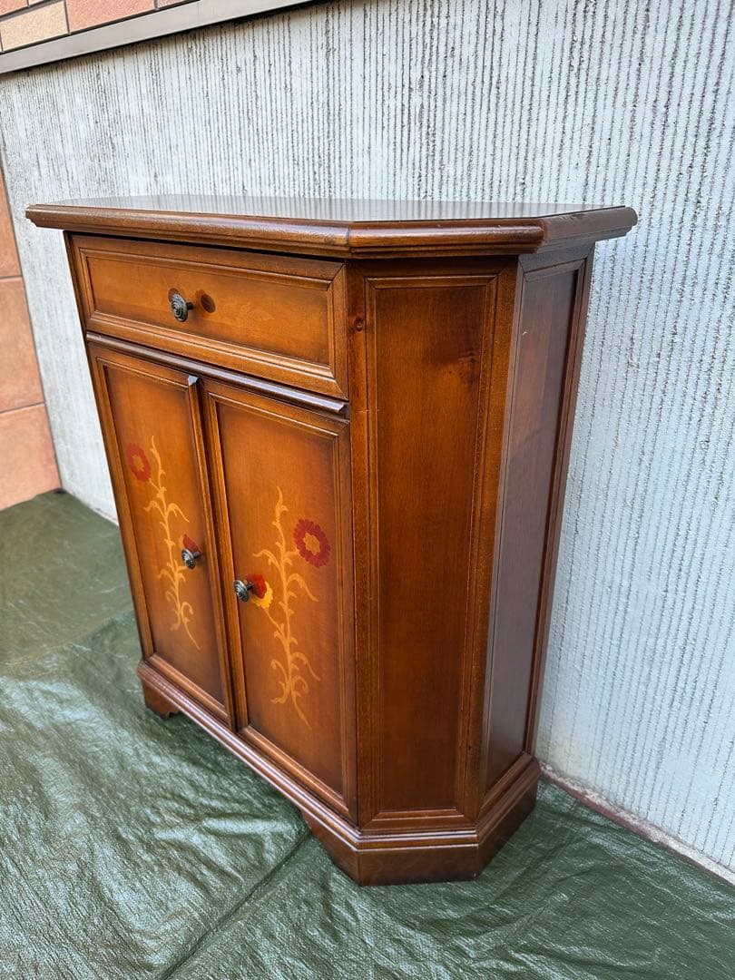 【コンソール】イタリア　象嵌　キャビネット　収納　花台　飾り台　アンティーク◎