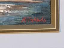 【真作】絵画　油彩10号　晩秋の河童橋　上高地風景画　穂高連峰を望む　Y31