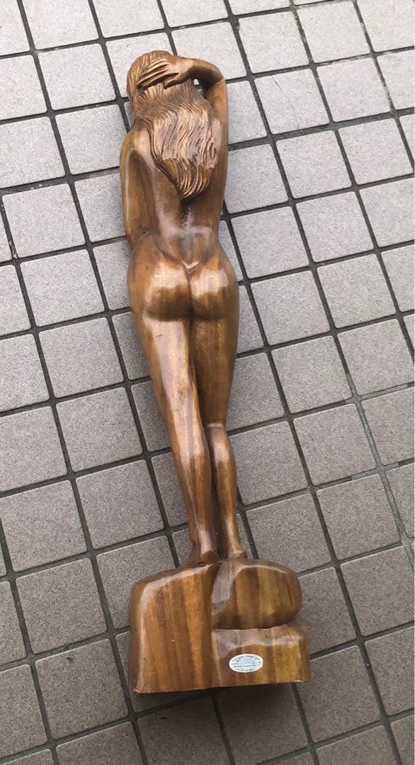 ⬛️ デカっ！　背が高っ！⬛️ 木製　木彫り　裸体 ヌード 彫刻！⬛️ 台座付き！