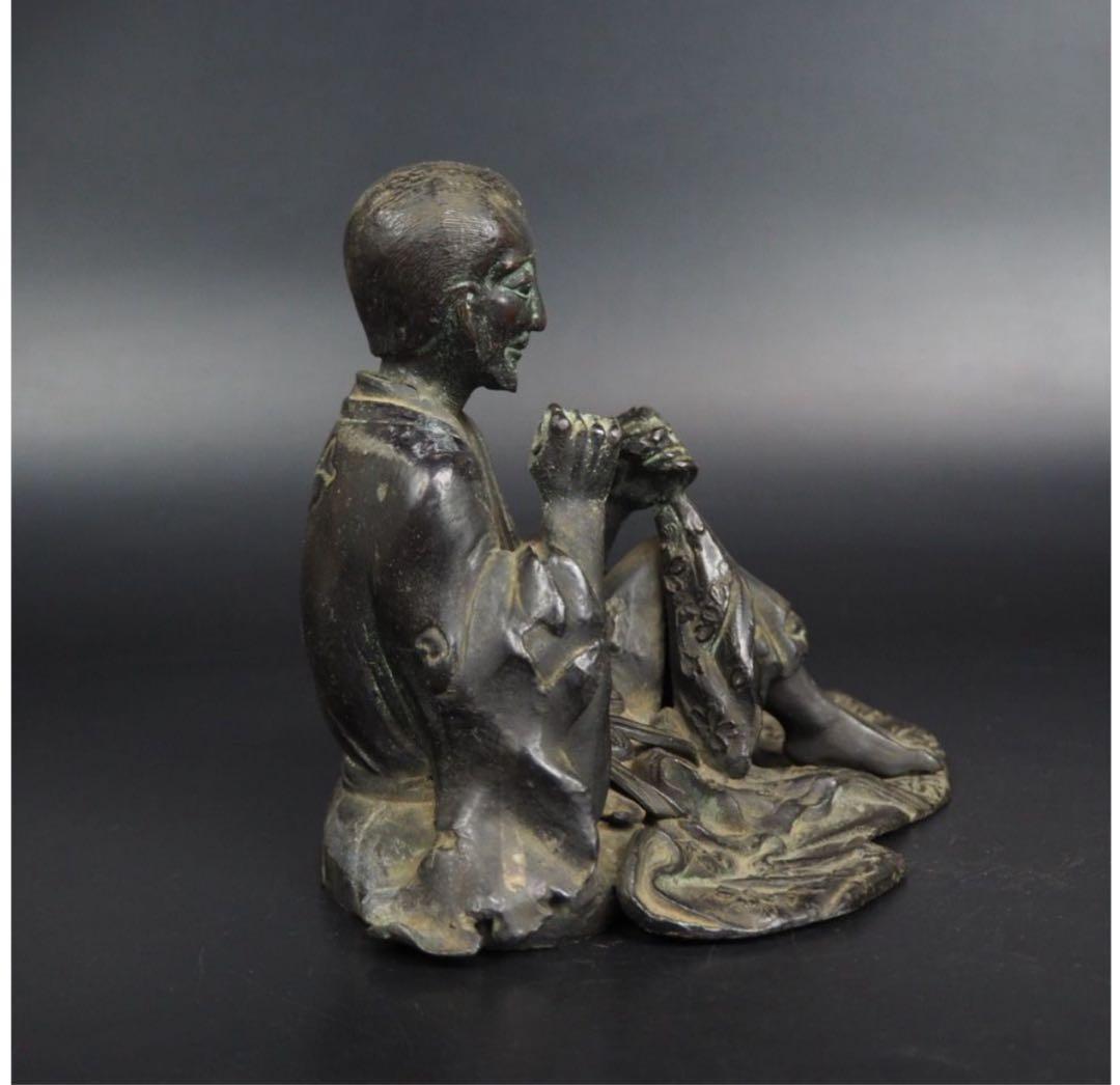 勝俣博　送料無料　時代物　良寛僧侶像　木箱付