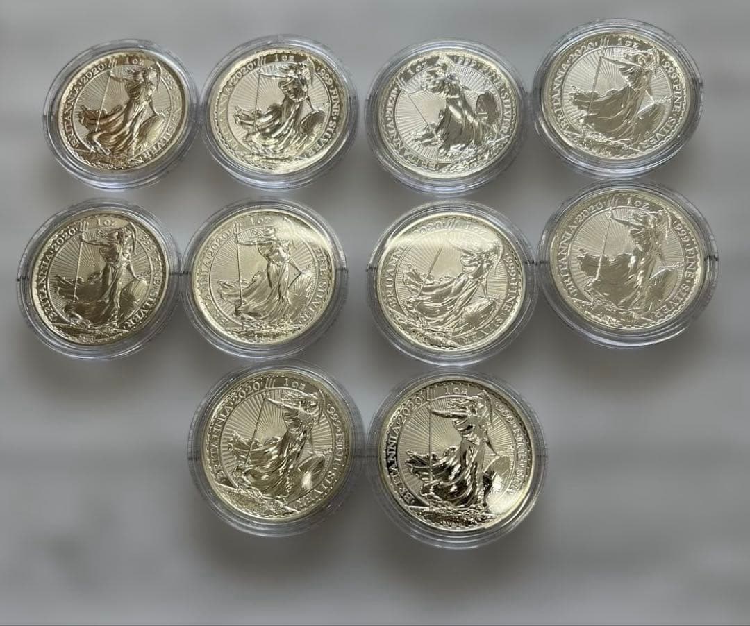 2020年「ブリタニア」純銀1オンス銀貨　10枚セット