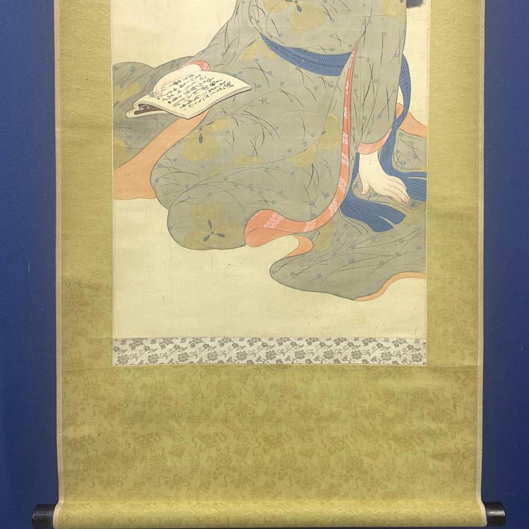 不詳/作者不詳/美人画/人物/布袋屋掛軸A-289