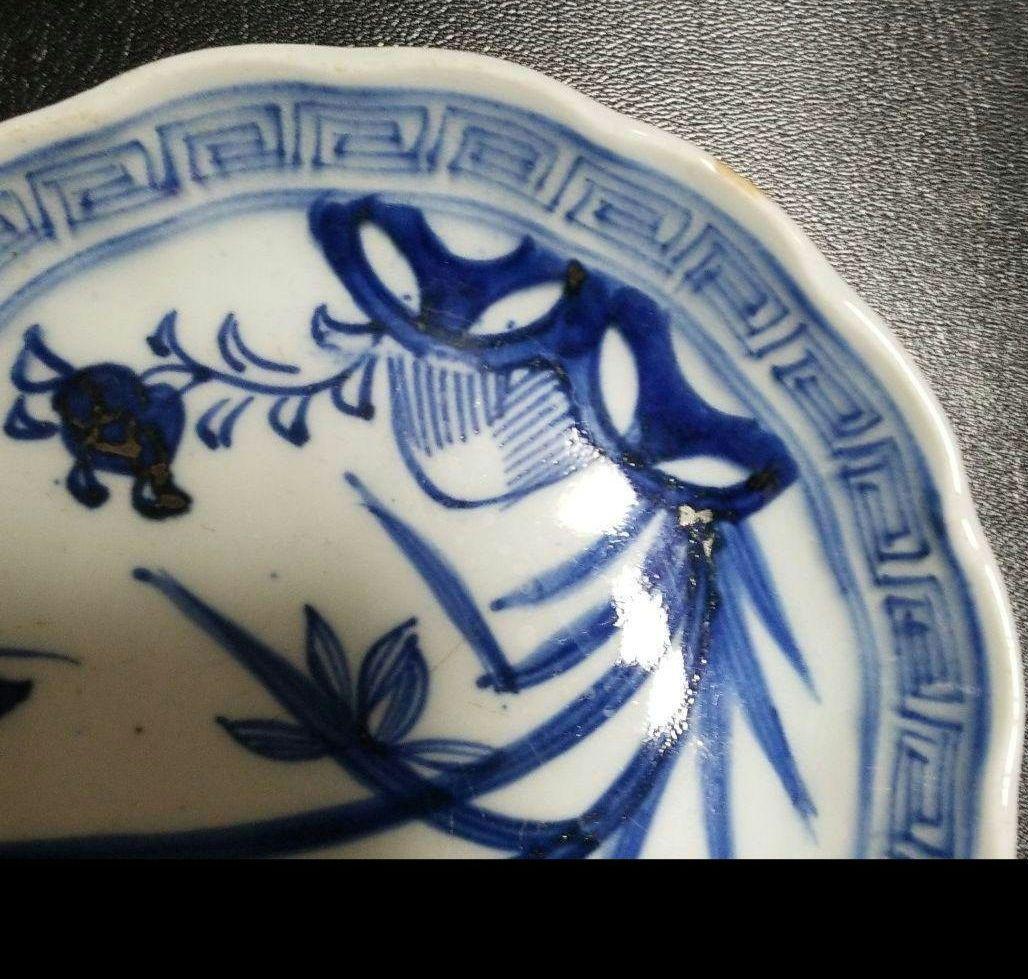 時代物九谷焼染め付け小皿です