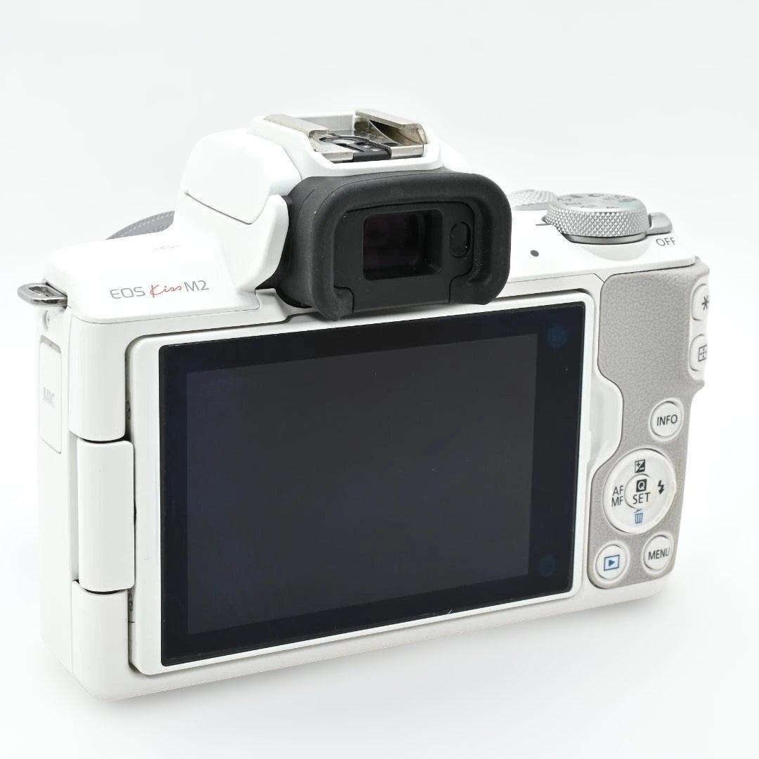 【美品】 Canon EOS Kiss M2 標準ズームレンズキット ホワイト