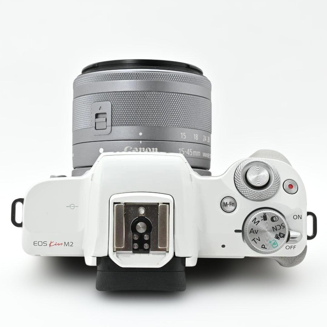 【美品】 Canon EOS Kiss M2 標準ズームレンズキット ホワイト