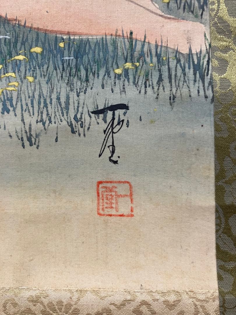 キリスト　絹本　掛軸（クリスチャン　カトリック　聖書 クリスマス）