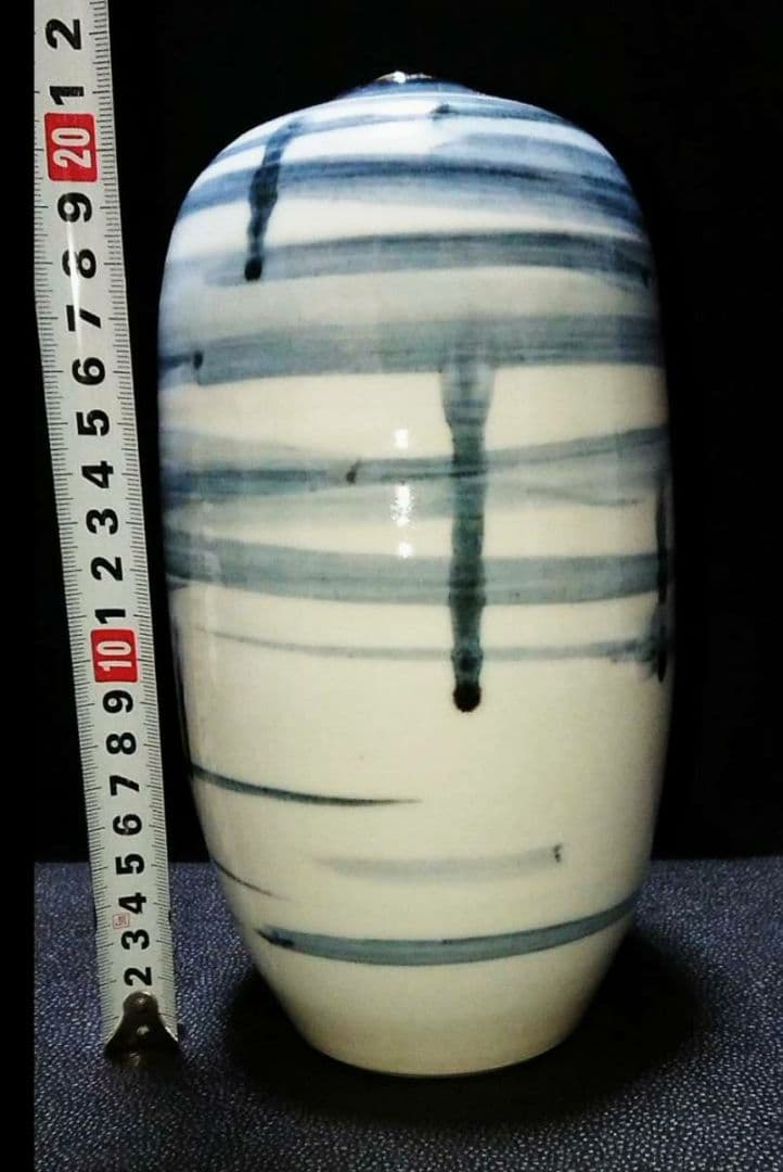 浅見隆三 青・白磁 染付 壷