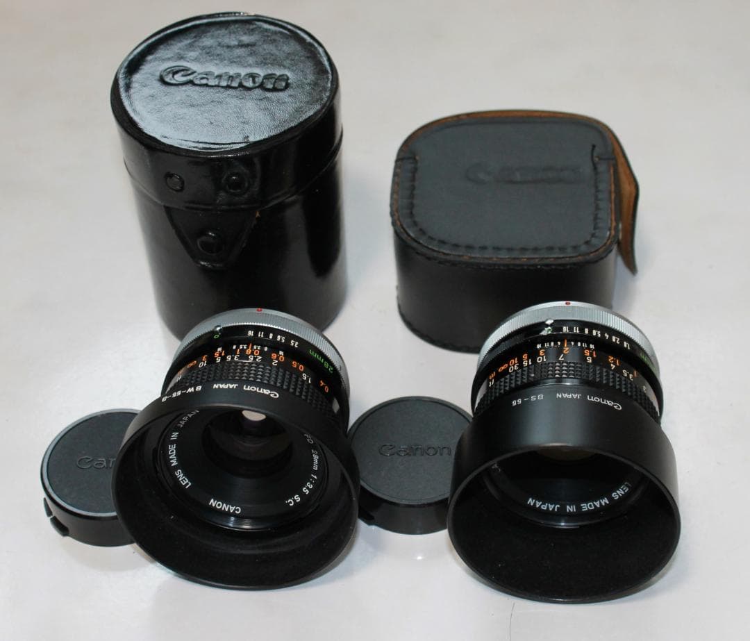 レンズ(単焦点) Canon FD 50mm F1.8 S.C +FD 28mm F3.5 S.C