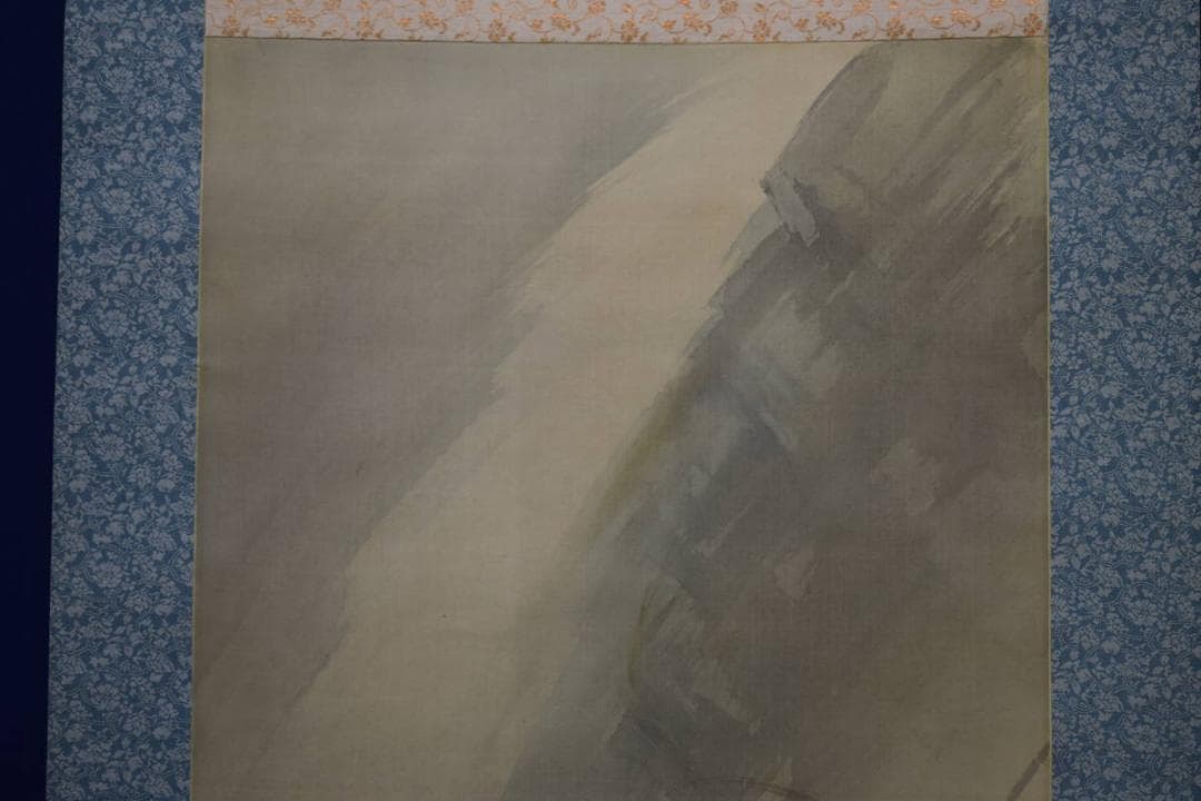 真作/研璋/猛虎図/梶谷竹水の桐極箱付/布袋屋掛軸HG-242