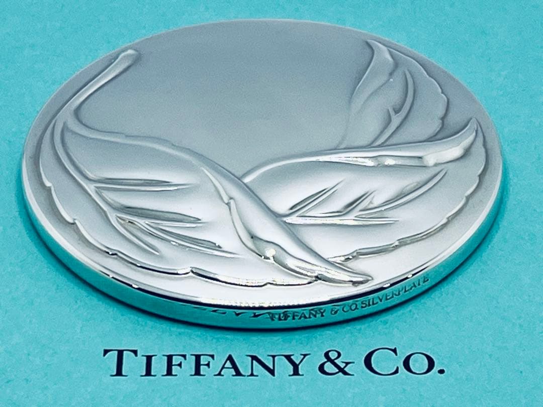 h884 希少　ティファニー　オリーブ　リーフ　コンパクトミラー 手鏡　携帯