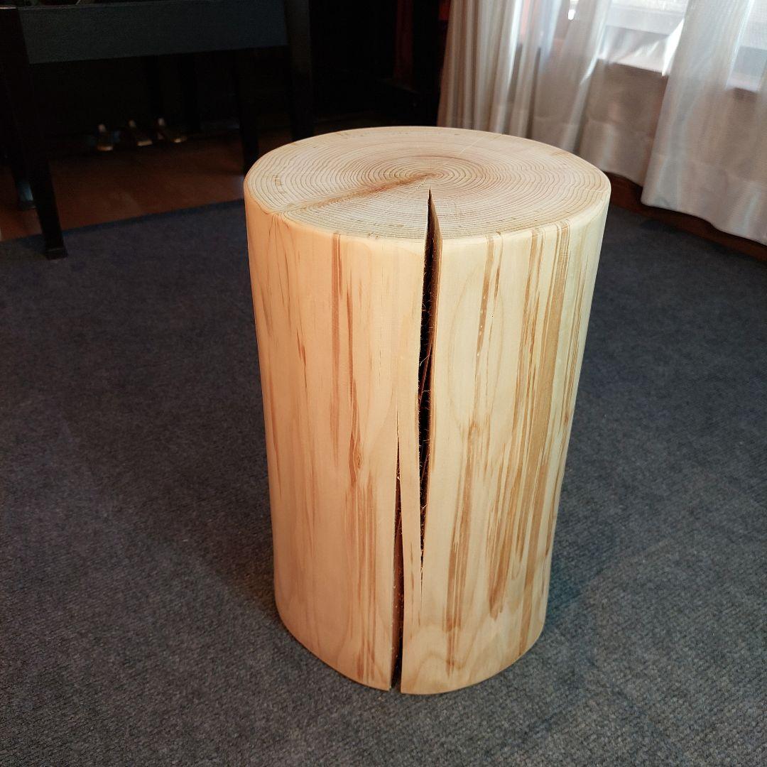 リ　檜 切り株 丸太 椅子 スツール 高さ約39㎝