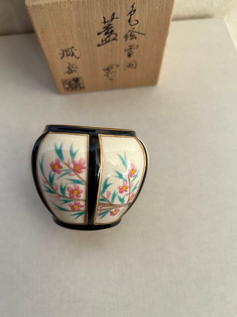 色絵一閑人共箱茶道具 色絵雪洞 蓋置 茶道具