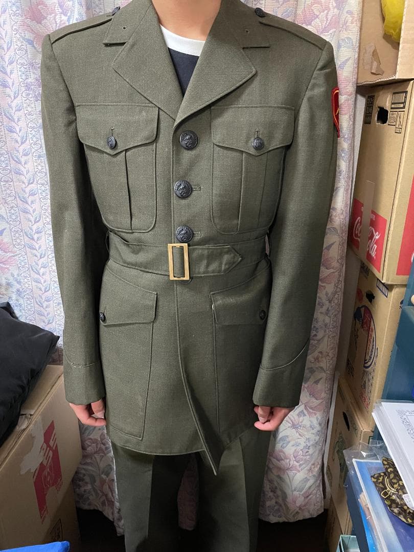 米軍実物_米海兵隊_サービスユニフォーム_ウール100%_上下