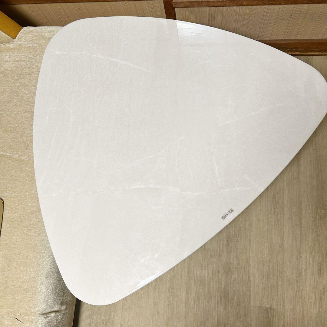 コーヒーテーブル　脚デザイン　サカイ工芸　ホワイト　大理石柄