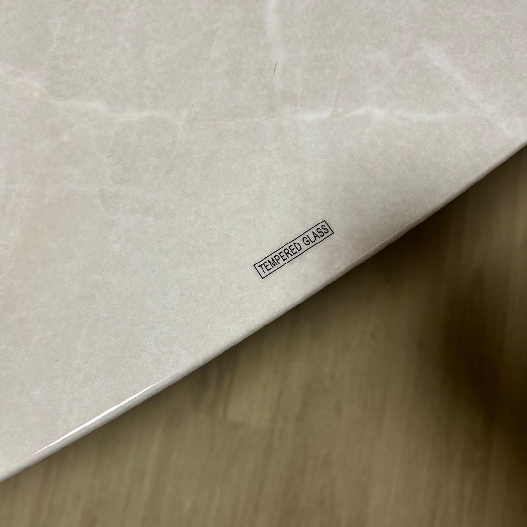 コーヒーテーブル　脚デザイン　サカイ工芸　ホワイト　大理石柄