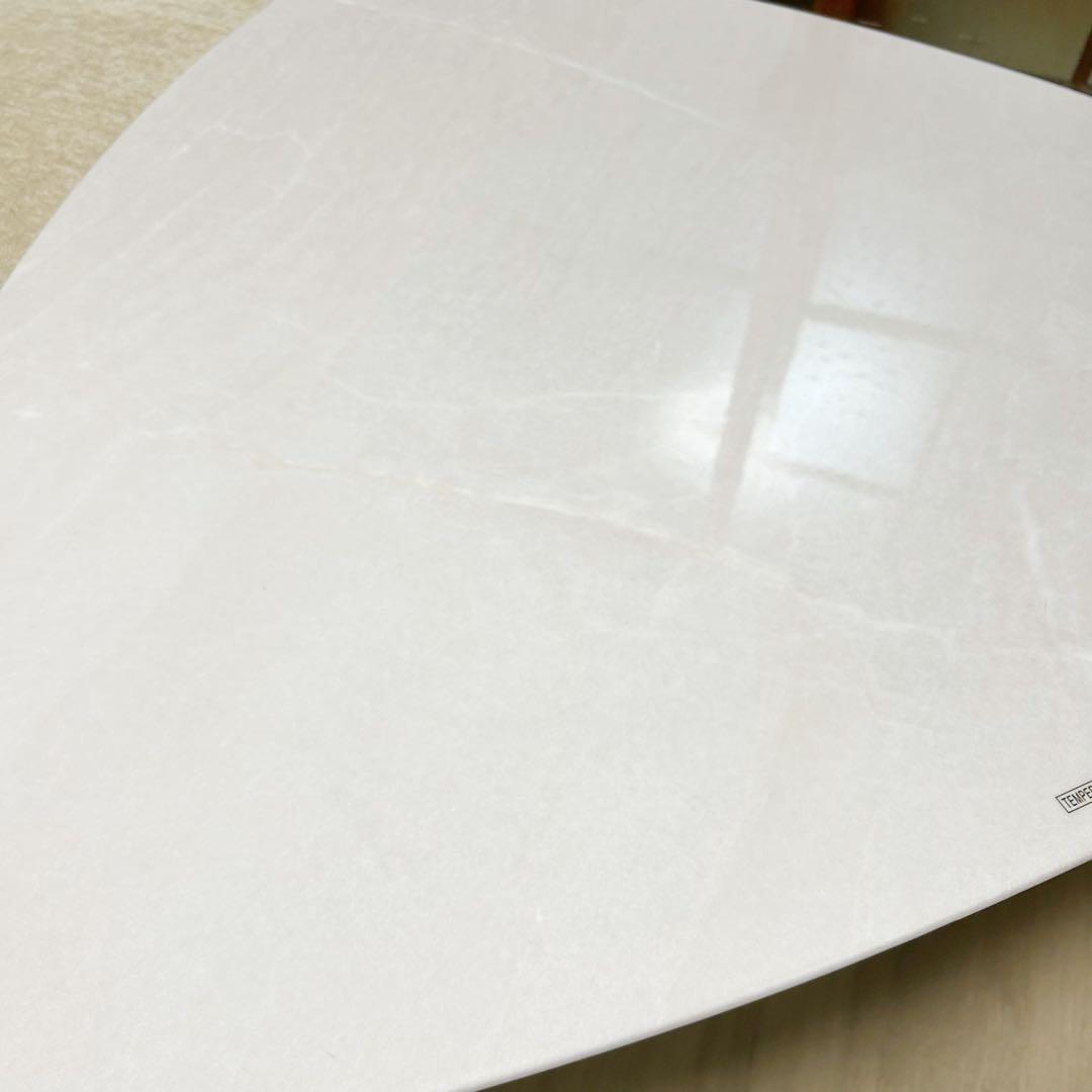 コーヒーテーブル　脚デザイン　サカイ工芸　ホワイト　大理石柄