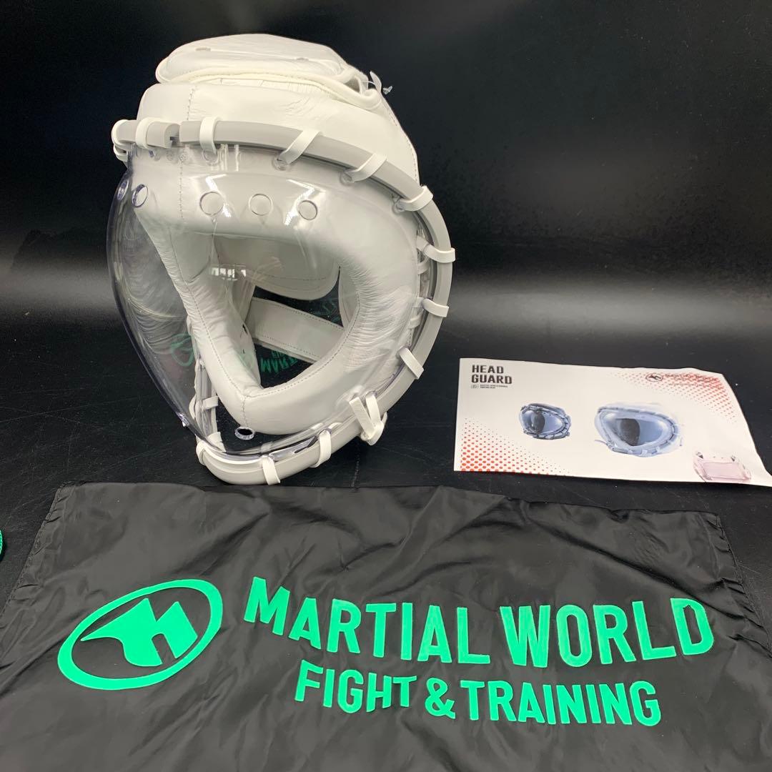a397 MARTIAL WORLD ヘッドギア　ヘッドガード ホワイト　白　M