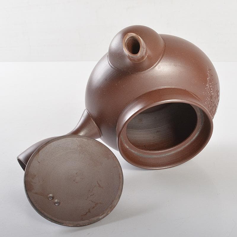 煎茶道具　萬古焼　伊藤実山作　急須　茶壷　共箱　C　R7256