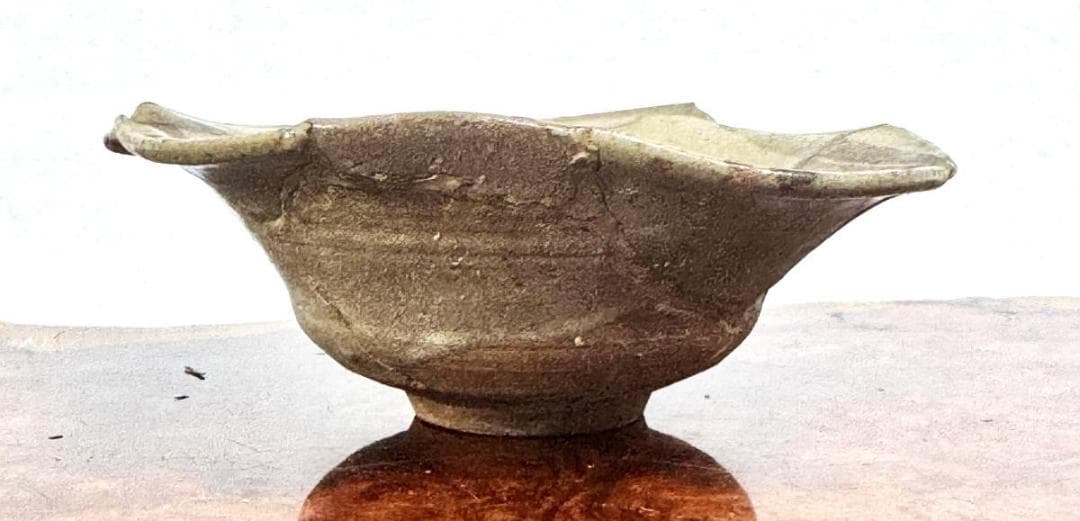 桃山時代 古唐津 絵唐津 草花文皿 発掘品 古茶碗 ウブ品 骨董WWTT387