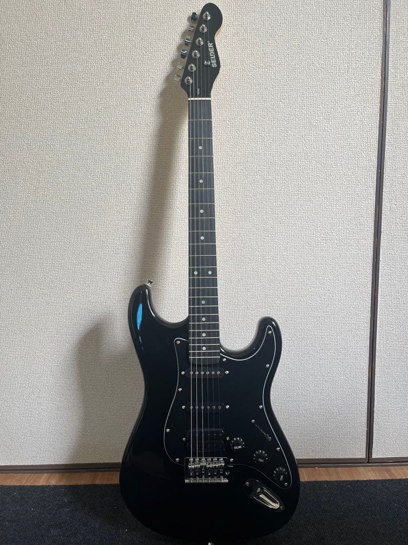 SELDER エレキギター ブラック ストラト