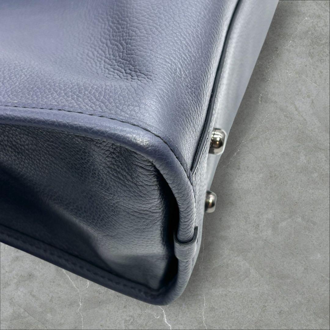 COACH ブリーフケース 2way レザー ネイビー系 71614