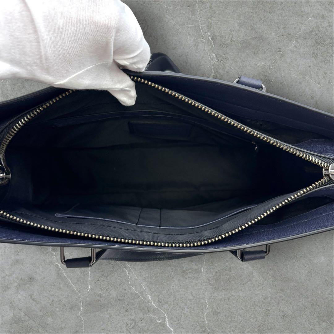 COACH ブリーフケース 2way レザー ネイビー系 71614