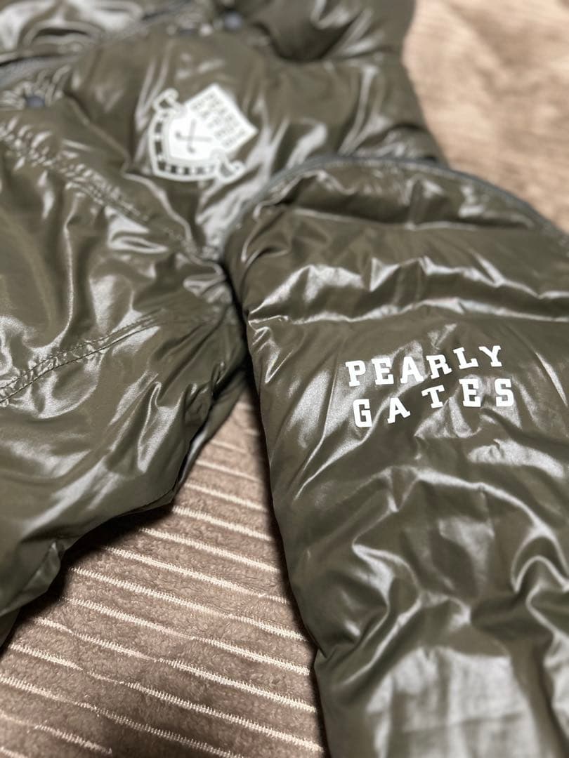 PEARLY GATES ダウンジャケット グリーン系チェック2