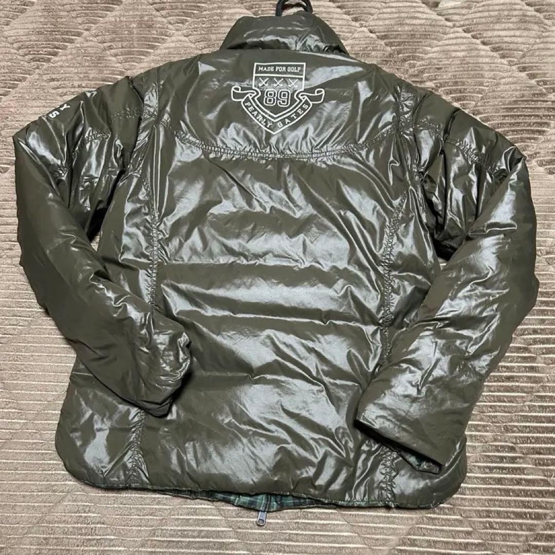 PEARLY GATES ダウンジャケット グリーン系チェック2