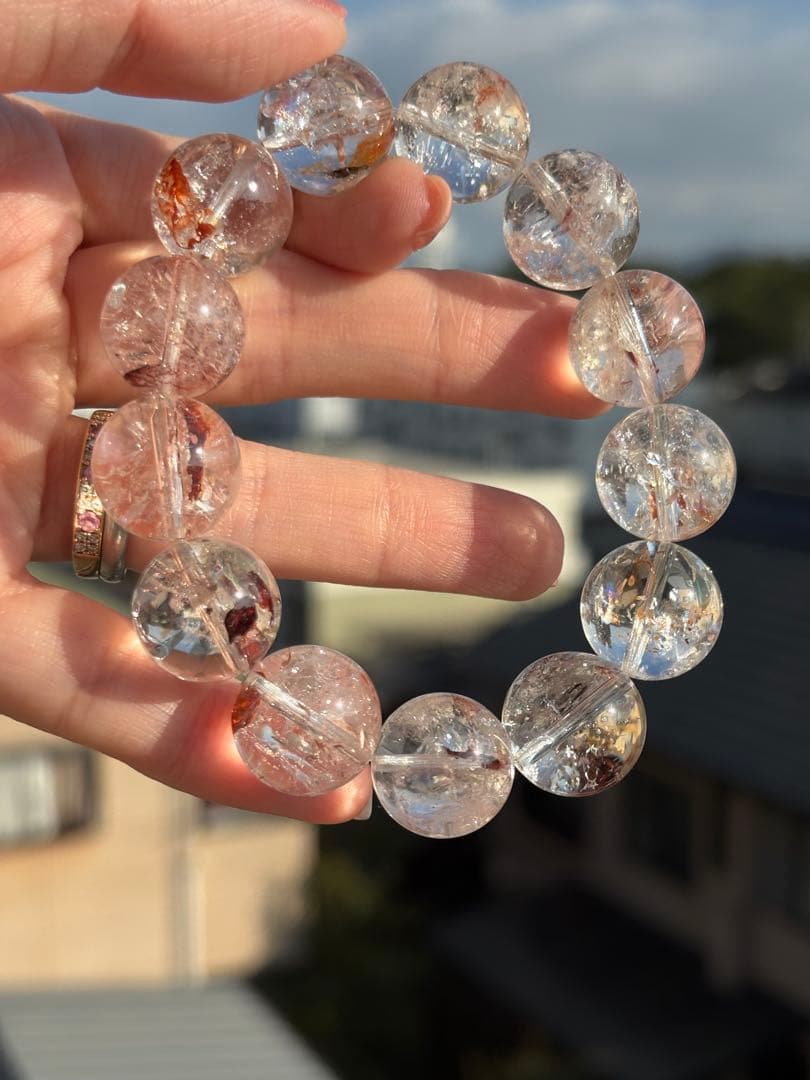 Y sh様 ♡美人大玉♡輝き15ミリUP ライモナイトインクォーツ　ブレスレット