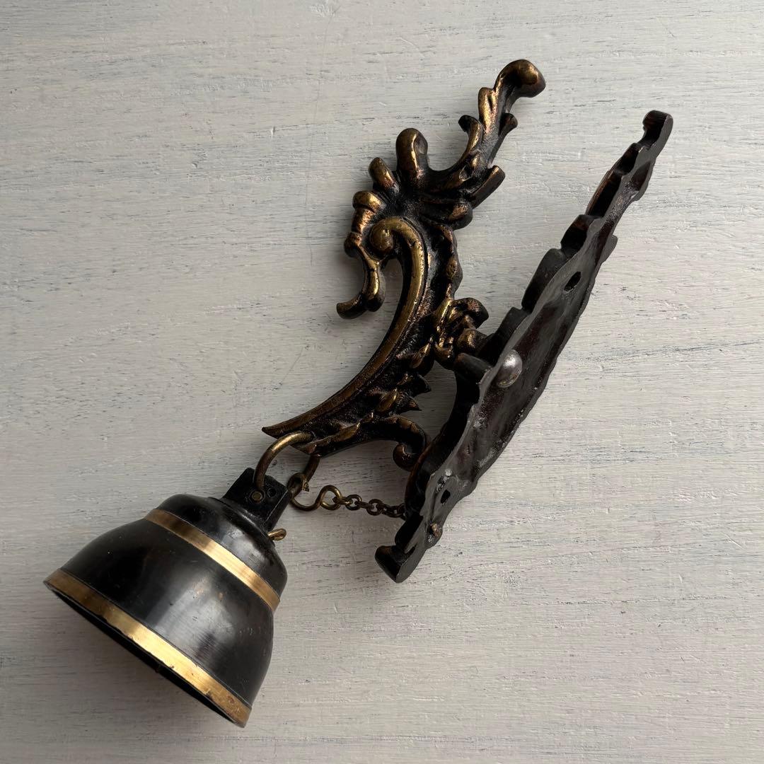 【イギリス】ca.1900 アンティーク ドア ベル ロカイユ ロココ調 真鍮