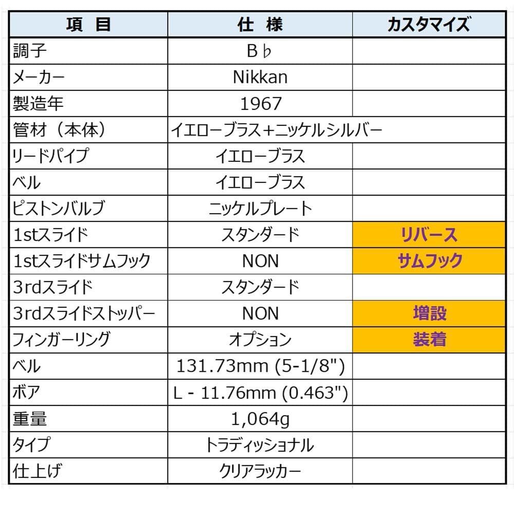 Nikkan CR-2 ロングコルネット 1967年製 アトリエカスタム