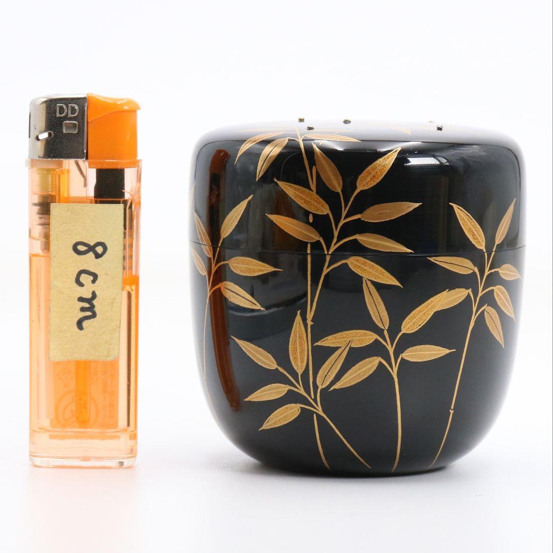 蒔絵師 筑城良斉作 笹露 大棗 茶道具 共箱　V934