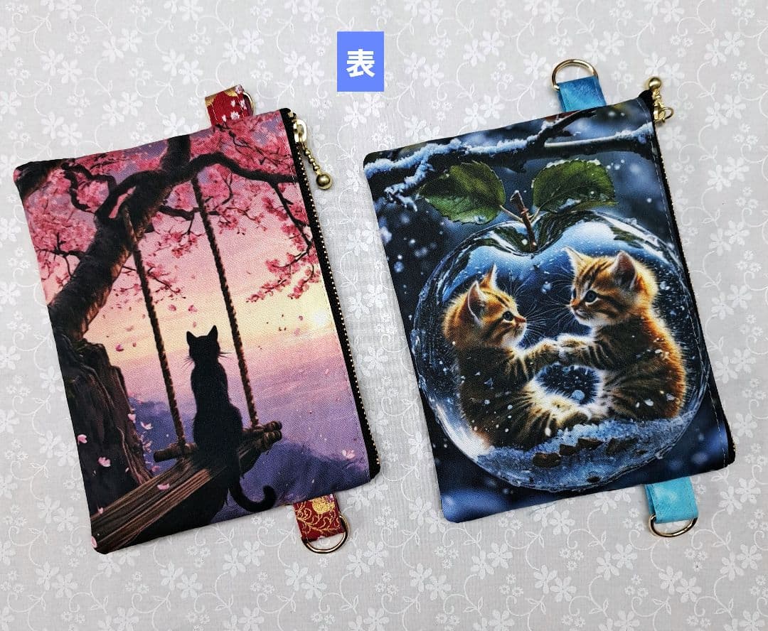 みい⑧ショルダーバッグ、スマホポーチ、ブックカバー、フラットポーチ