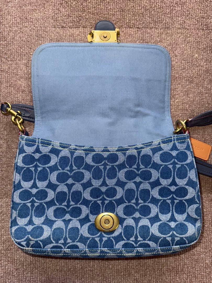 Coach デニムブルー ショルダーバッグ