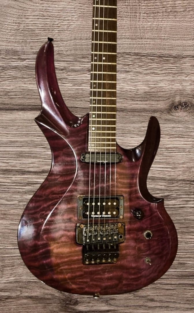 ESPグラスルーツフォレスト シースルーフロイトローズ、ダンカン エレキギター