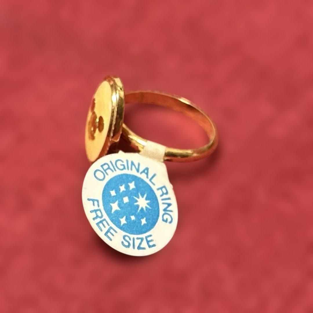 ヴィンテージ　ミッキーマウス　ゴールドリング　指輪フリーサイズ　レア