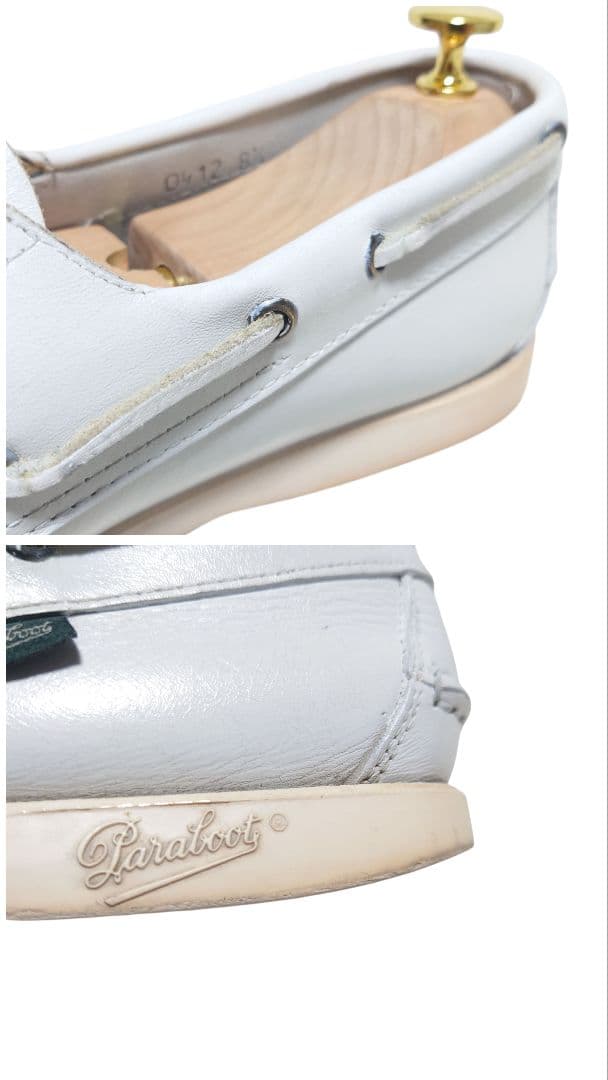 Paraboot パラブーツ デッキシューズ モカシン 白 8.5 レザー